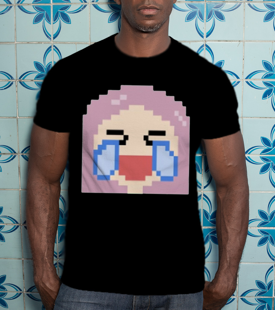 Fufambam Shop Pixel Art Crying Laughing Face T-Shirt