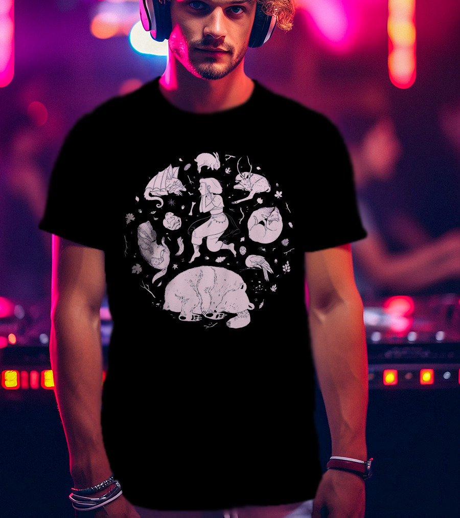 Aurora Shop Fantasy Creatures Dance And Harmony Circle T-Shirt