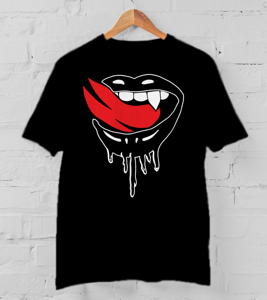 Falling In Reverse Vampire Lips Dripping Design Merch T-Shirt