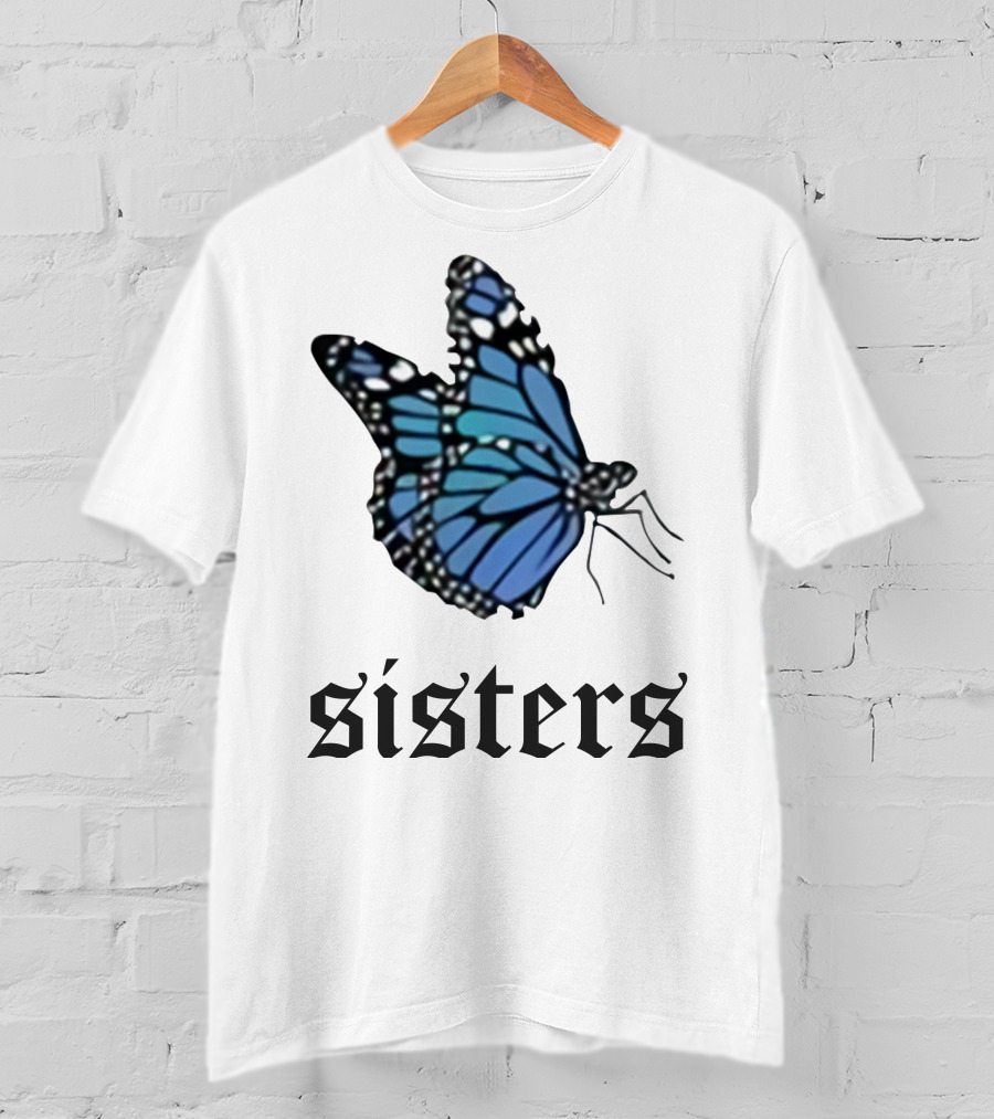 Sisters Blue Butterfly T-Shirt