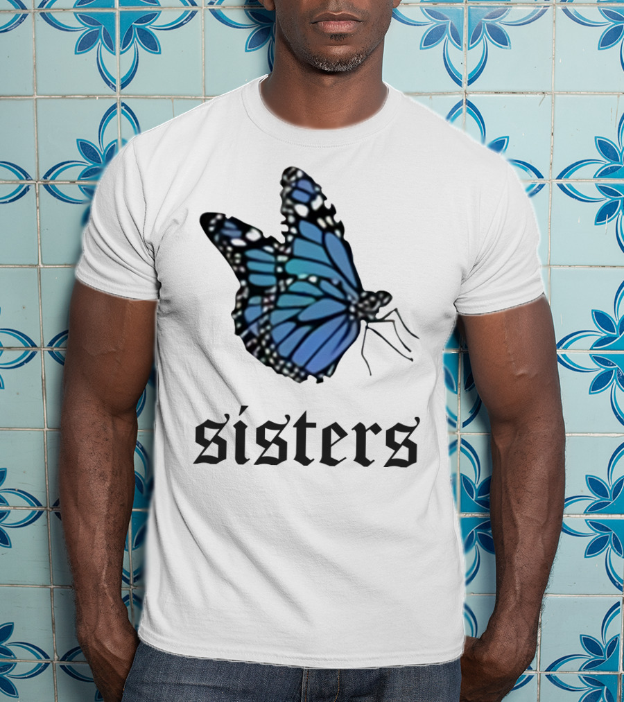 Sisters Blue Butterfly T-Shirt