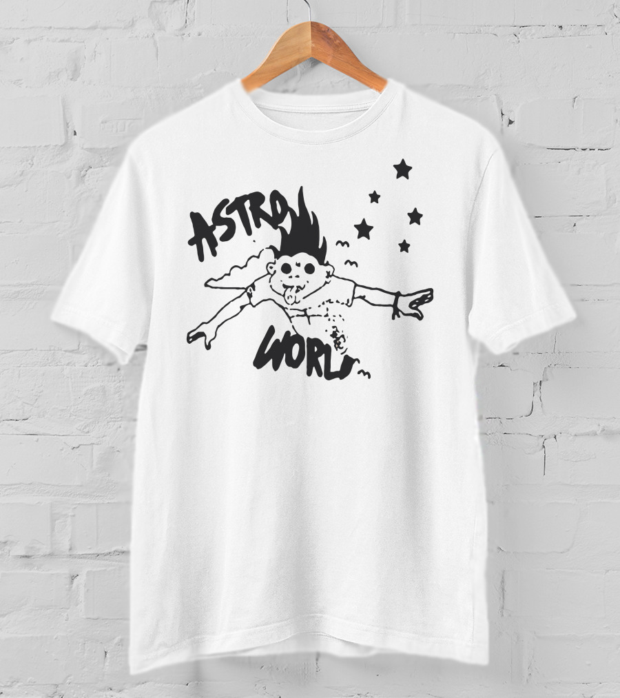 Astroworld Flying Character With Stars T-Shirt