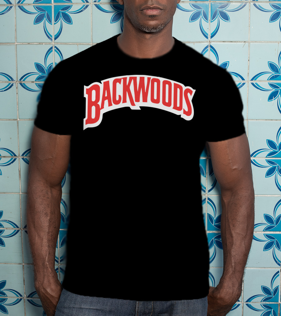 Backwoods Logo Red Arched Text T-Shirt