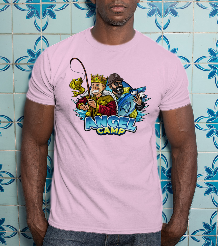Angel Camp Fishing King And Blue Shark T-Shirt
