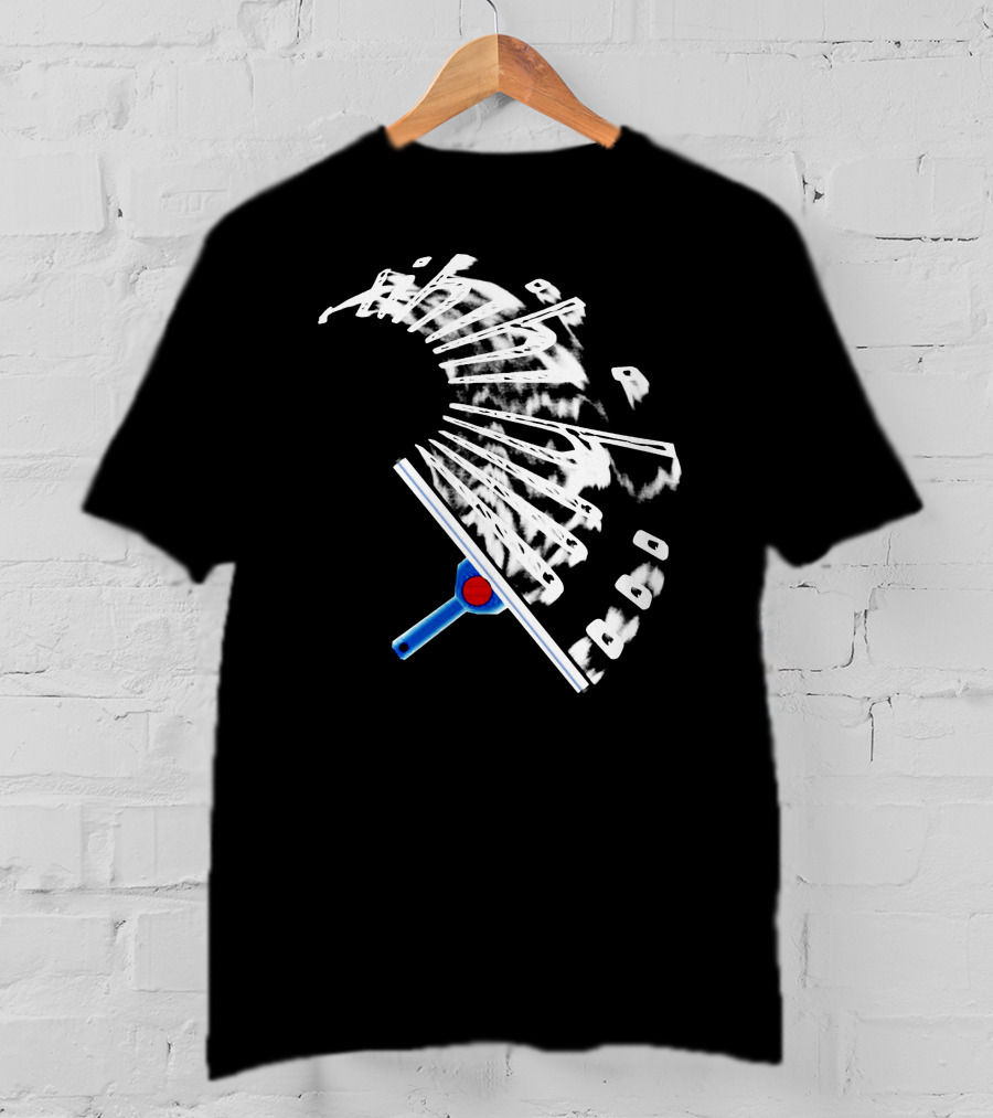 Stamsite Squeegee Abstract Black And White Motion T-Shirt