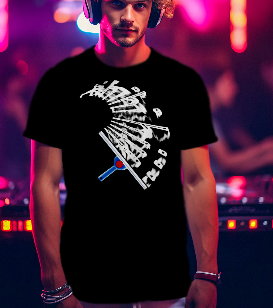 Stamsite Squeegee Abstract Black And White Motion T-Shirt