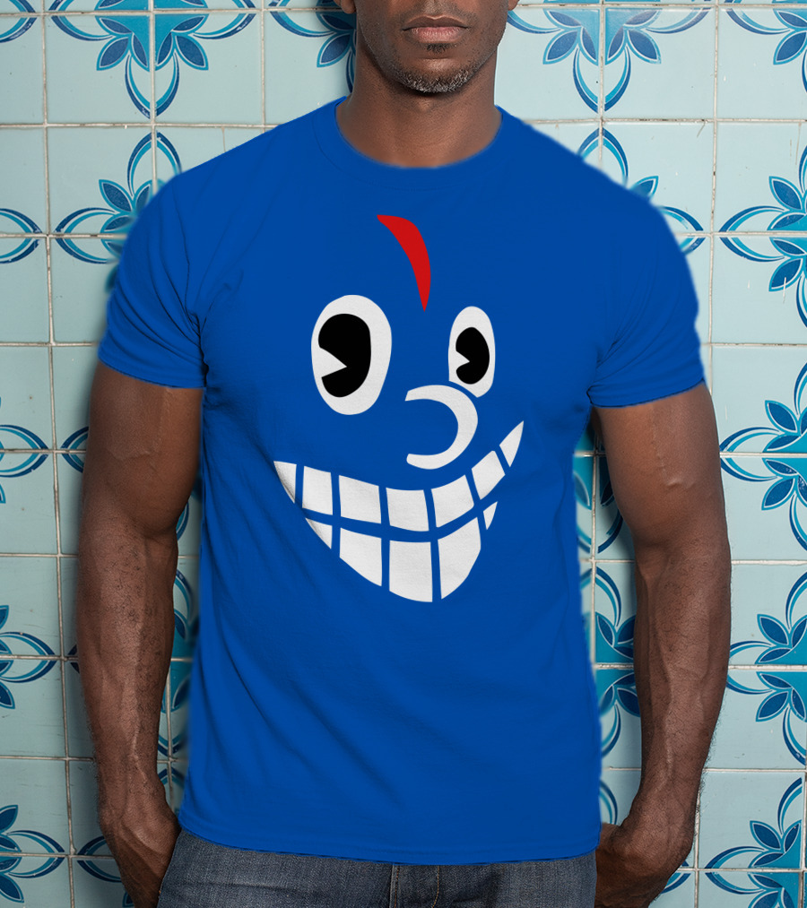 Lil Darkie Merch Blue Face Grin Red Accent T-Shirt