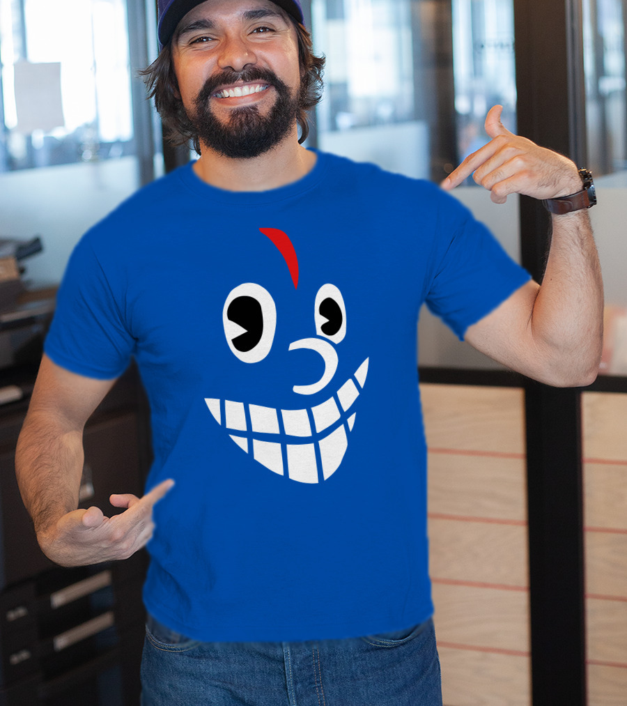 Lil Darkie Merch Blue Face Grin Red Accent T-Shirt