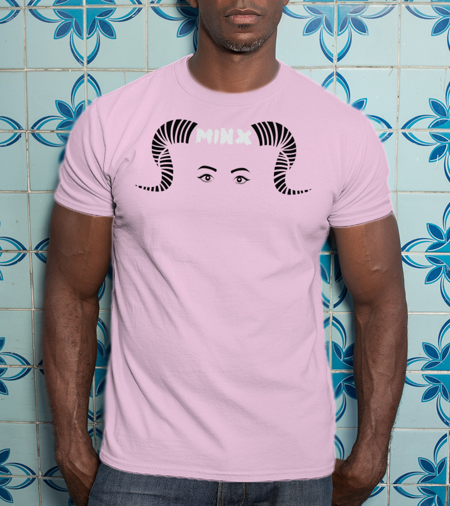 MINX Horned Eyebrow Expression Pink T-Shirt