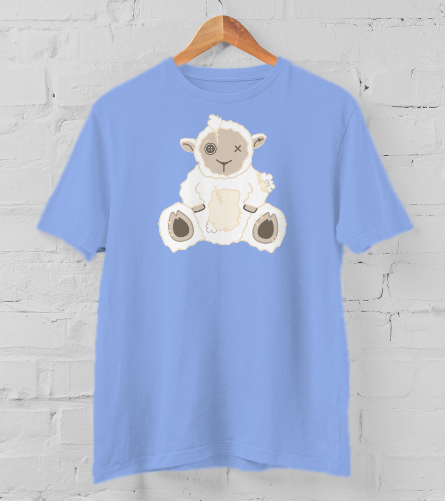 Captain Puffy Merch Sheep Plush Button Eye Patchwork T-Shirt