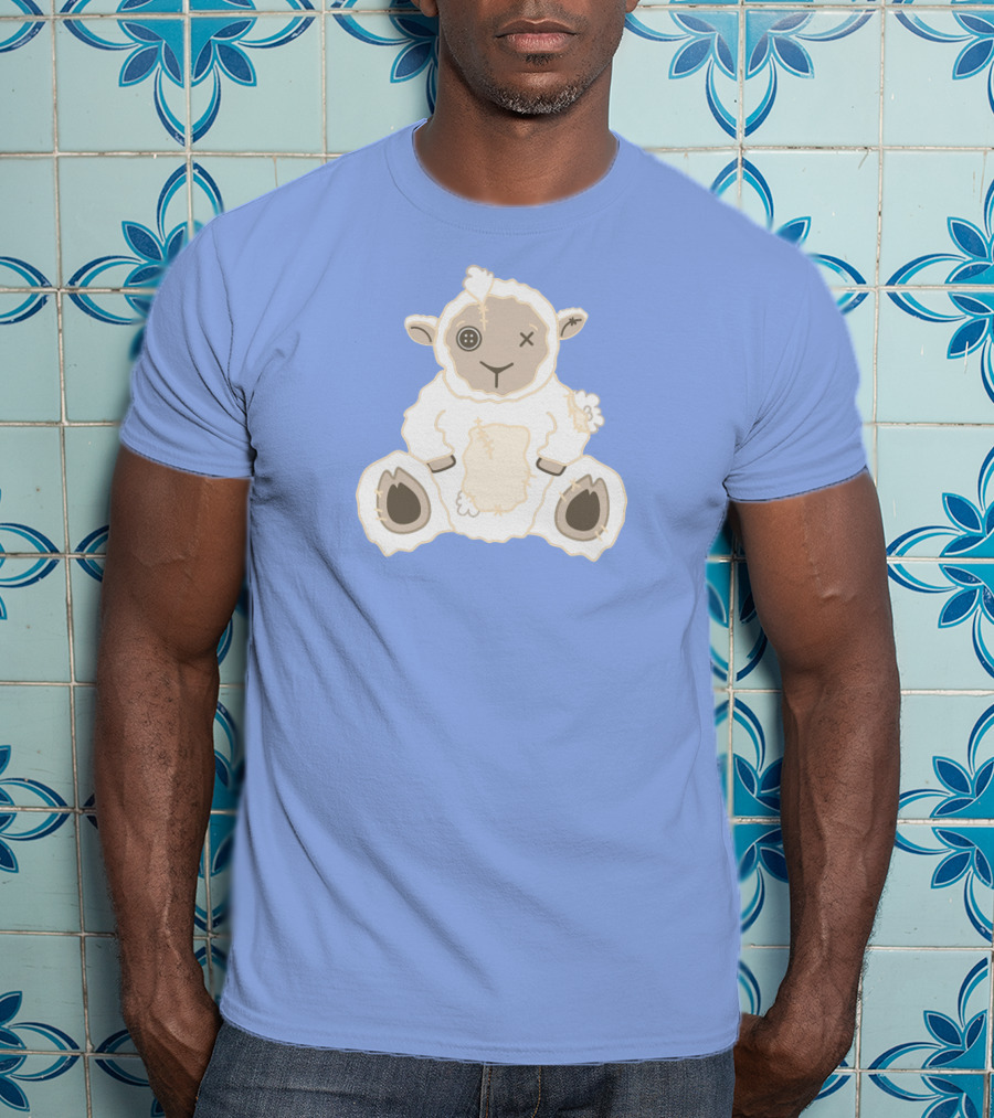 Captain Puffy Merch Sheep Plush Button Eye Patchwork T-Shirt