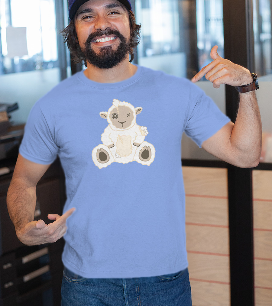 Captain Puffy Merch Sheep Plush Button Eye Patchwork T-Shirt