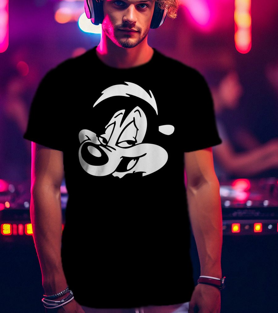 Pepe Le Pew Iconic Black And White Cartoon Character Image T-Shirt