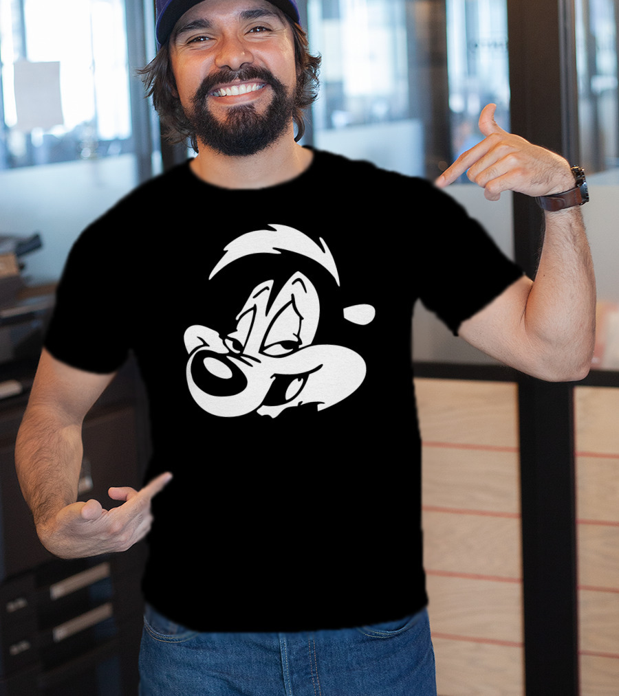Pepe Le Pew Iconic Black And White Cartoon Character Image T-Shirt