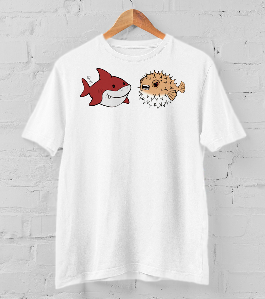 Bonfire Lowkey Anime Merch Shark And Pufferfish Duo T-Shirt