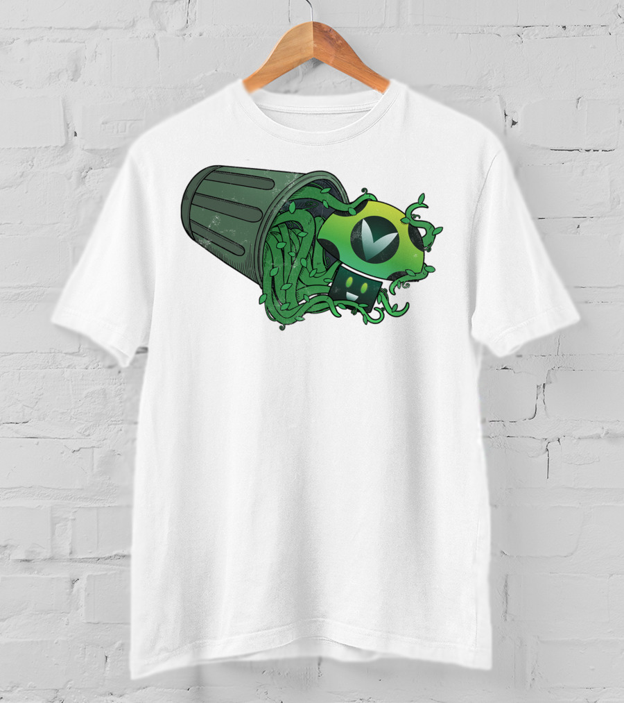 Vinesauce Trash Can With Green Goo And Controller T-Shirt