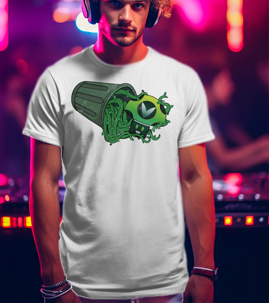 Vinesauce Trash Can With Green Goo And Controller T-Shirt