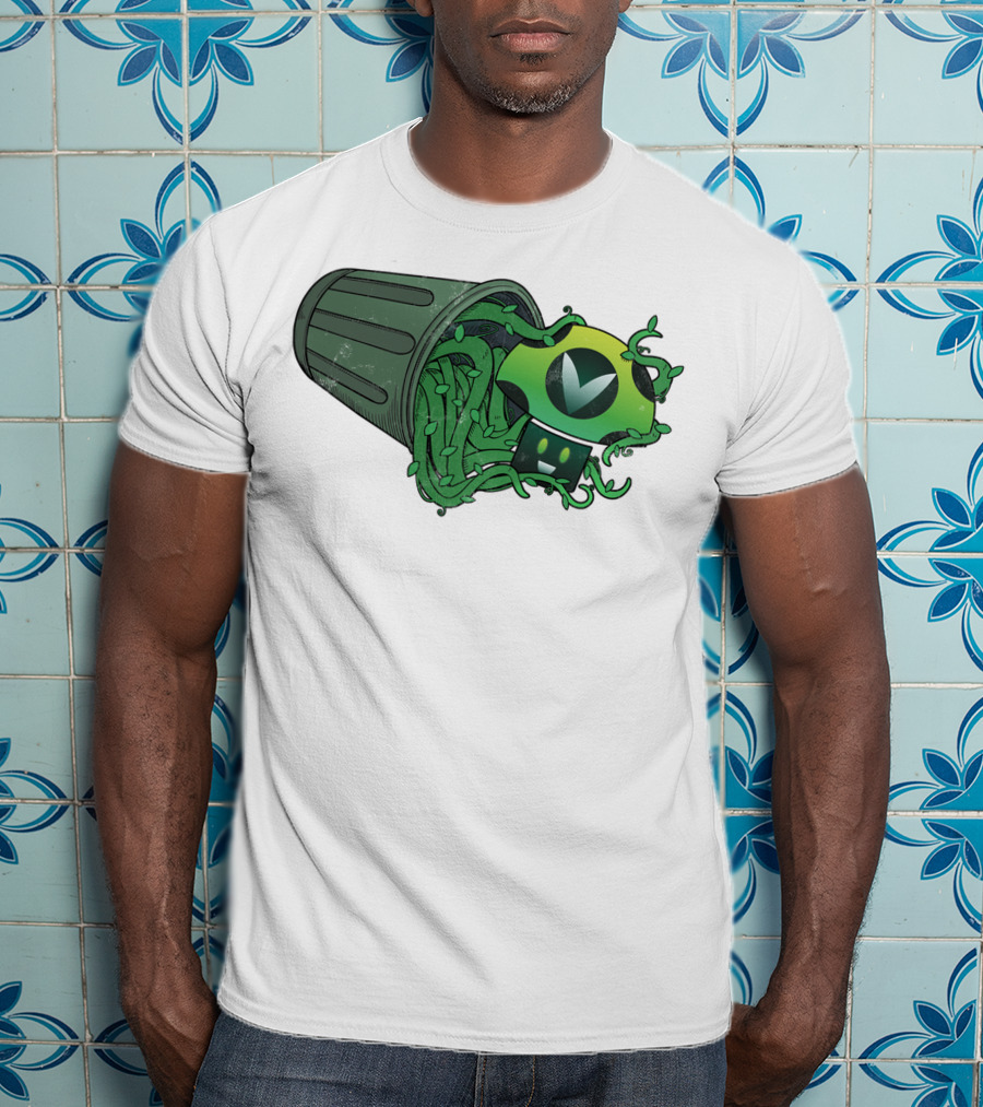 Vinesauce Trash Can With Green Goo And Controller T-Shirt
