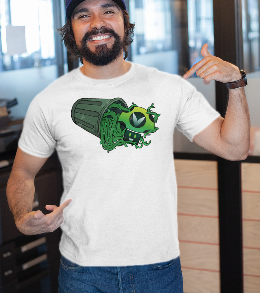 Vinesauce Trash Can With Green Goo And Controller T-Shirt