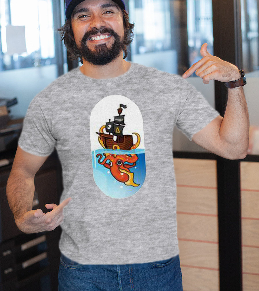 A For Adley Pirate Ship And Orange Octopus Adventure T-Shirt