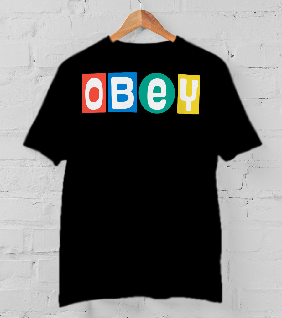 OBEY In Colorful Block Letters T-Shirt