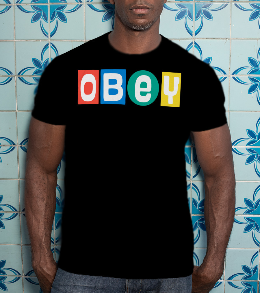 OBEY In Colorful Block Letters T-Shirt