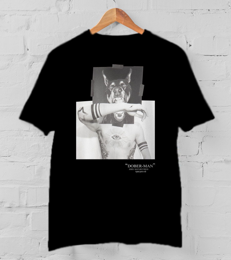Neil Barrett Dober-Man Sirius Man’s Best Friend Hybrid Print 49 T-Shirt