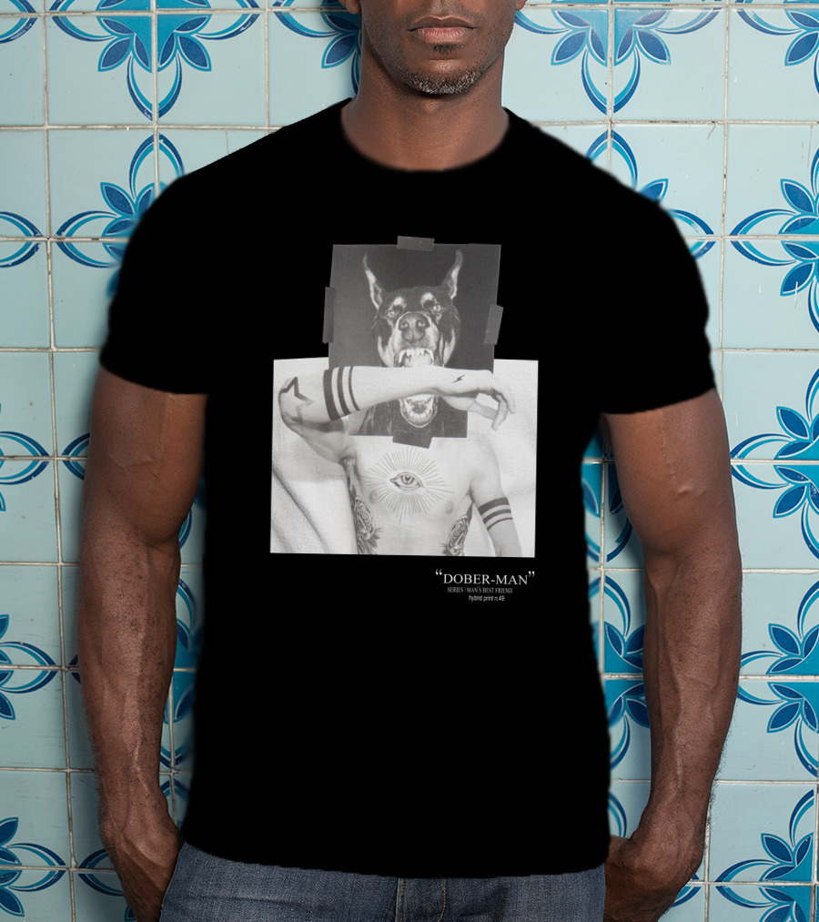 Neil Barrett Dober-Man Sirius Man’s Best Friend Hybrid Print 49 T-Shirt
