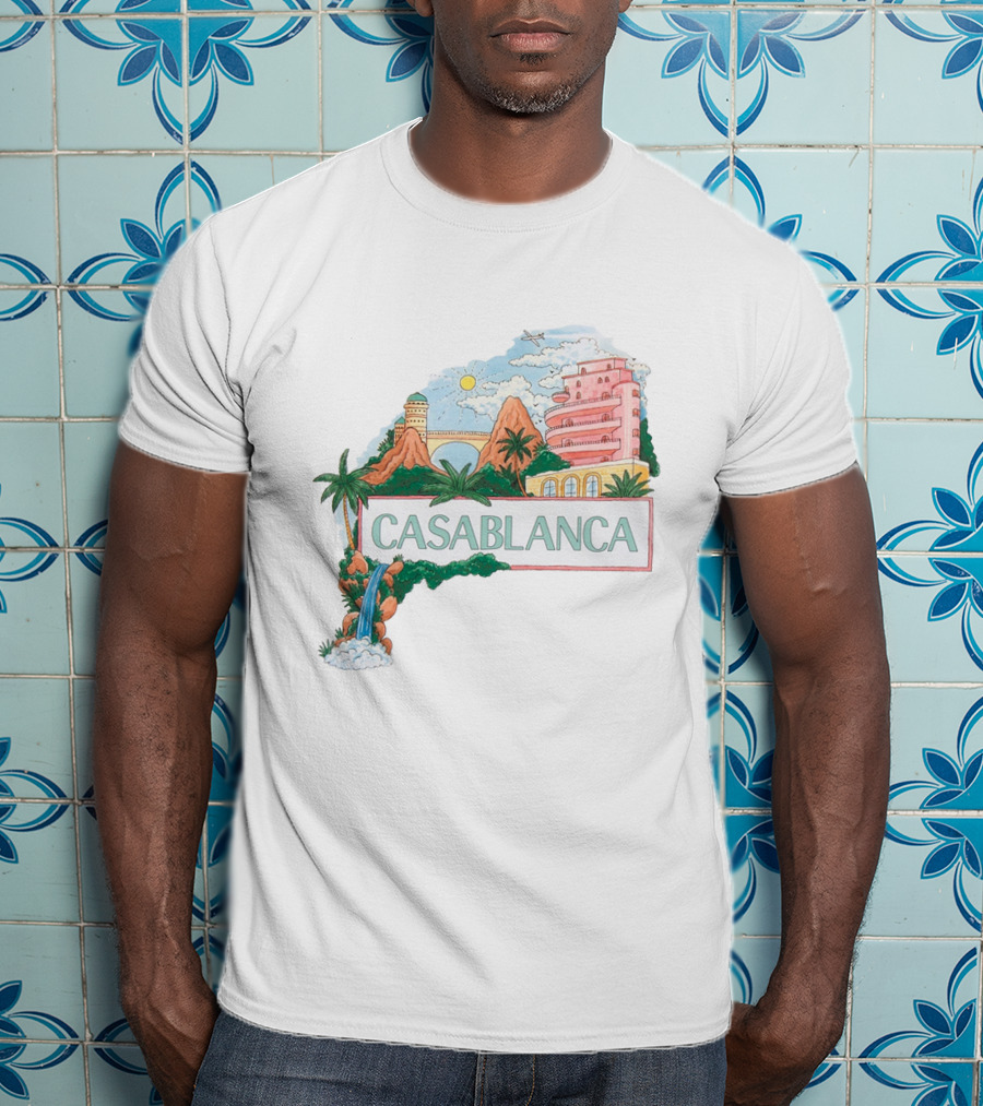 Casablanca Merch Casa Views With Scenic Landscape And Art Deco Elements T-Shirt