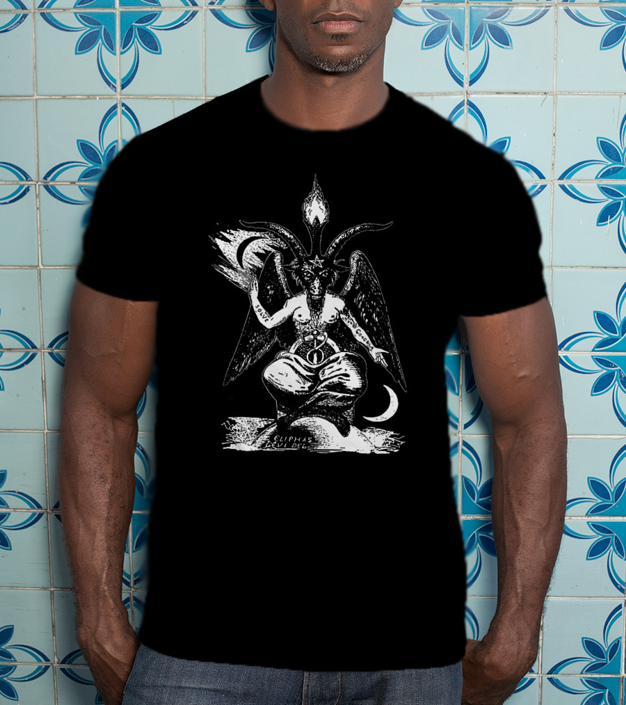 Baphomet Eliphas Levi Symbol With Wings And Crescent Moons T-Shirt
