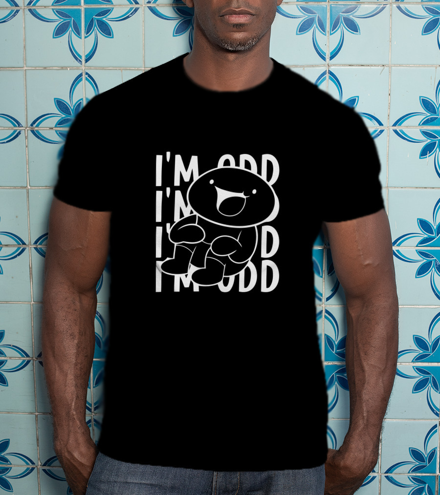 Odd Ones Out Merch I'm Odd Character Sitting Repeated Text T-Shirt