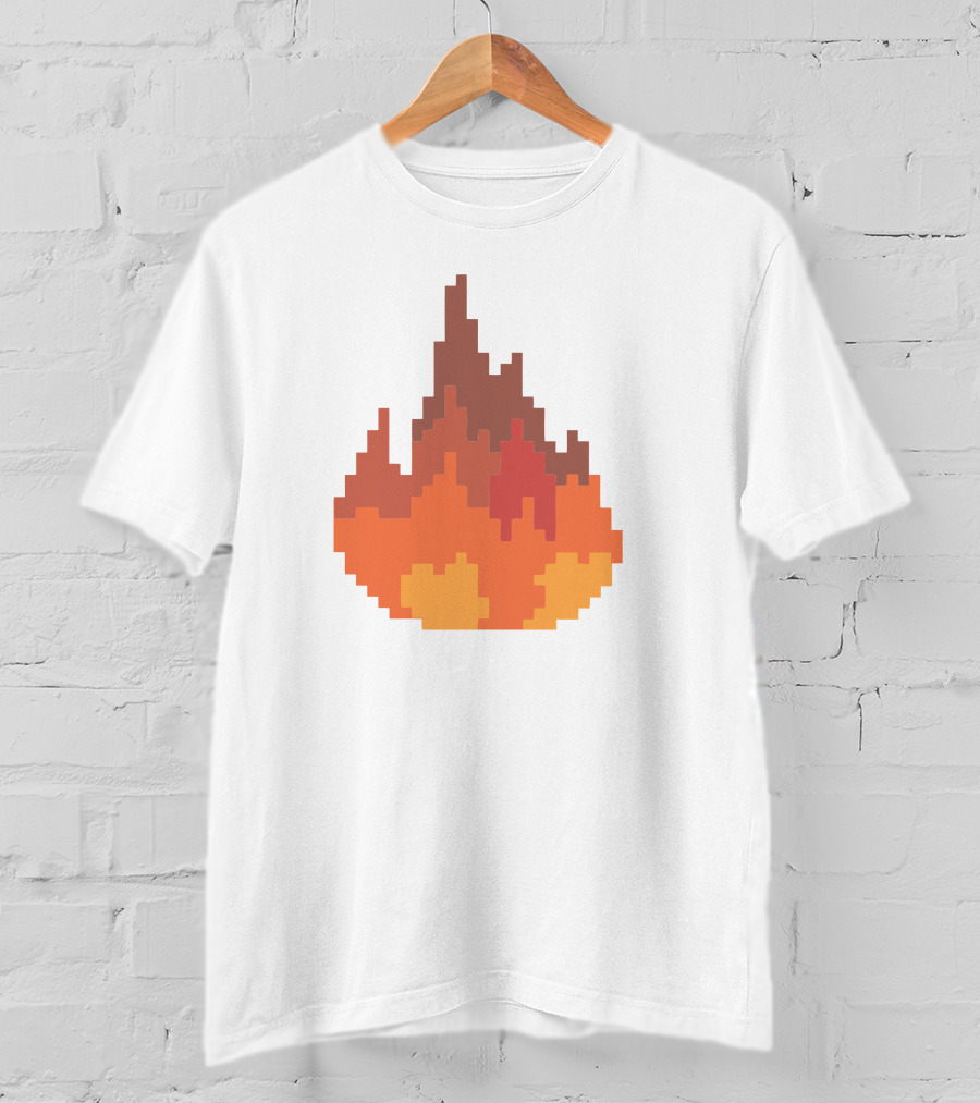 Sapnap Merch Fine Pixel Fire Flames T-Shirt