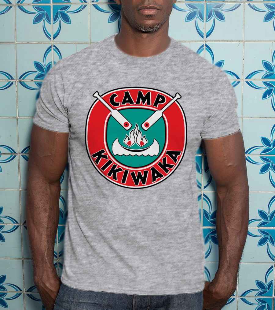 Camp Kikiwaka Logo With Canoe And Campfire Emblem T-Shirt