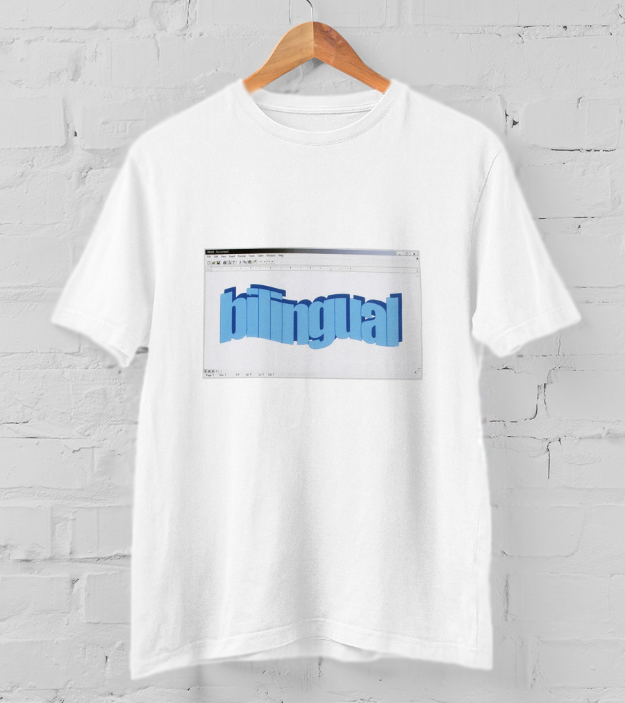 Bilingual Looking For Lewys Merch Blue Text T-Shirt