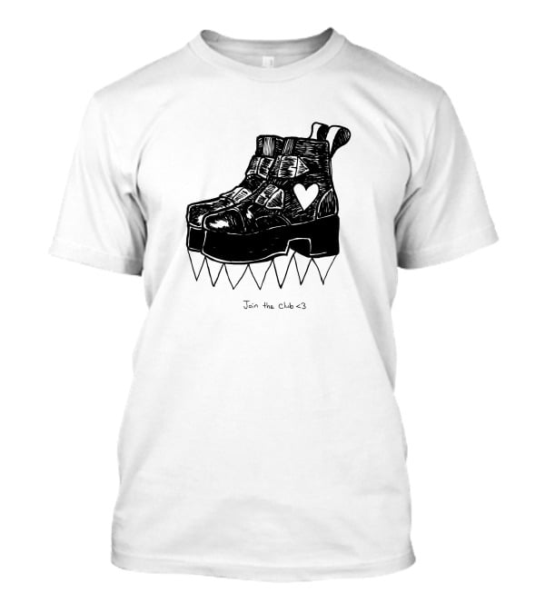 Join The Club Deathstud Boots Merch Heart Platform T-Shirt