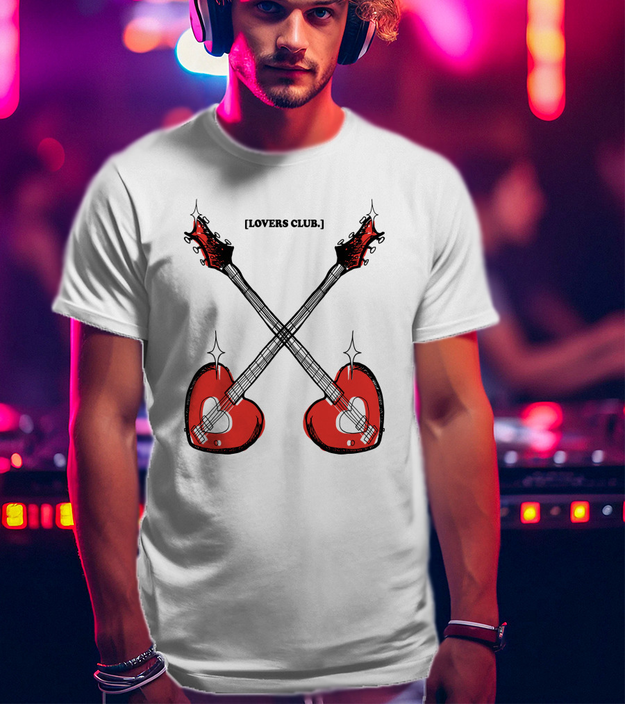 Lovers Club Crossed Heart Guitars T-Shirt