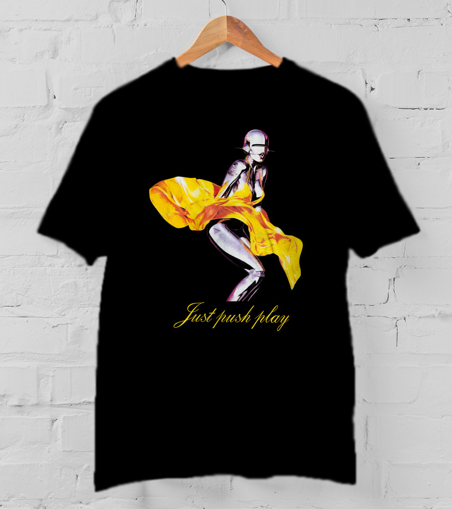 Brody Jenner Aerosmith 2001 Just Push Play Yellow Robotic Figure T-Shirt