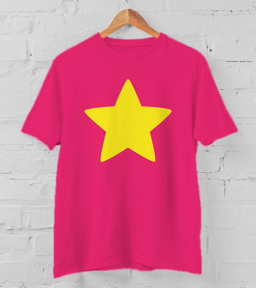 Steven Universe Yellow Star On Pink Background Cosplay T-Shirt