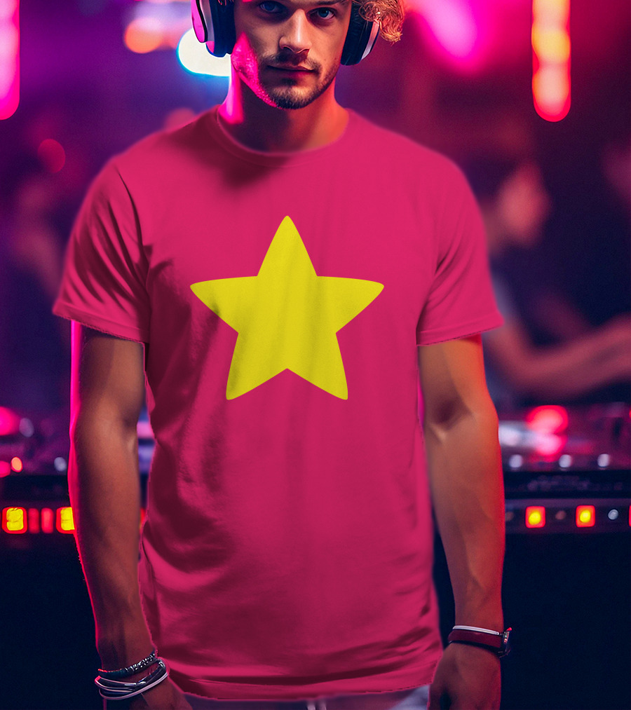 Steven Universe Yellow Star On Pink Background Cosplay T-Shirt