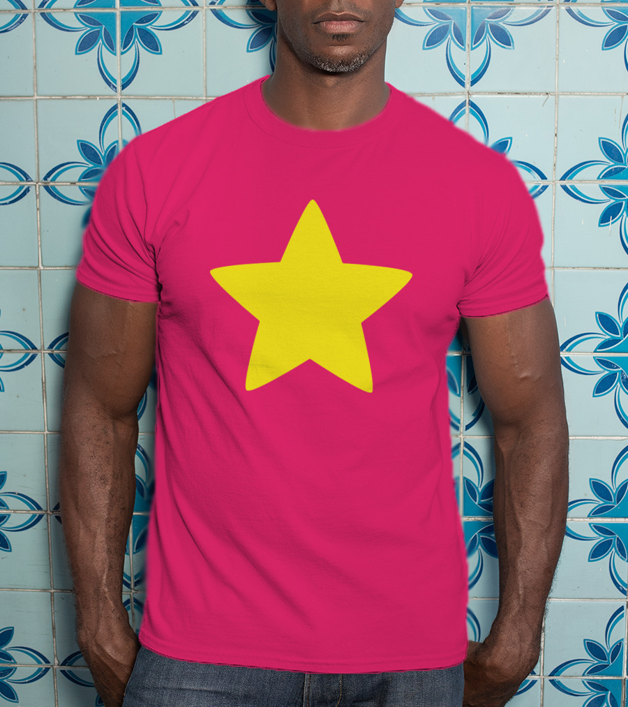 Steven Universe Yellow Star On Pink Background Cosplay T-Shirt