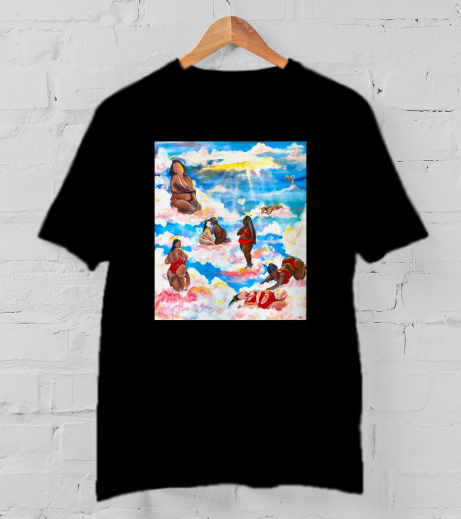 Fat Angels In Cloudscape With Hearts T-Shirt