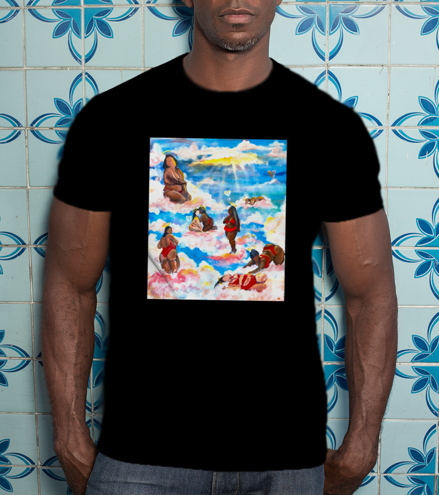 Fat Angels In Cloudscape With Hearts T-Shirt