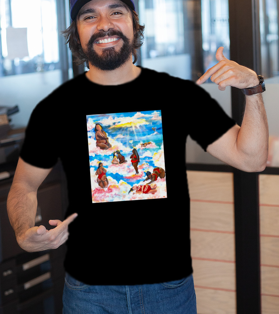 Fat Angels In Cloudscape With Hearts T-Shirt
