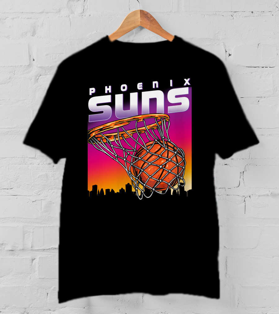 Phoenix Suns Modern Basketball Skyline Sunset T-Shirt