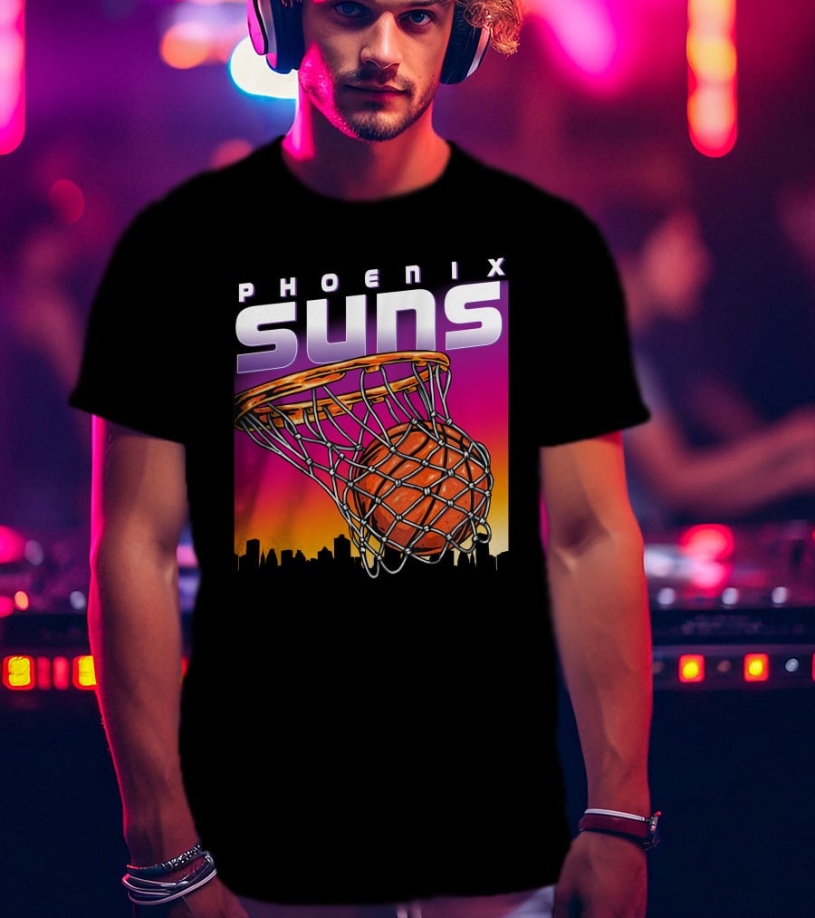 Phoenix Suns Modern Basketball Skyline Sunset T-Shirt