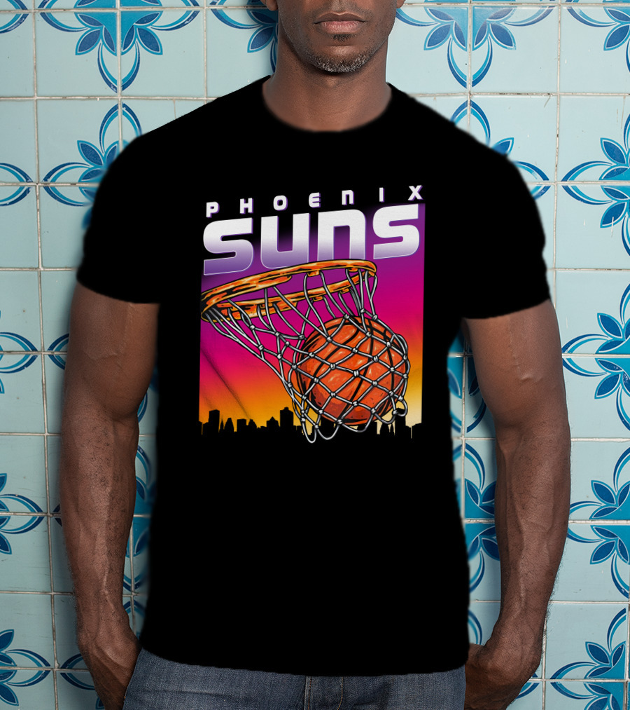 Phoenix Suns Modern Basketball Skyline Sunset T-Shirt