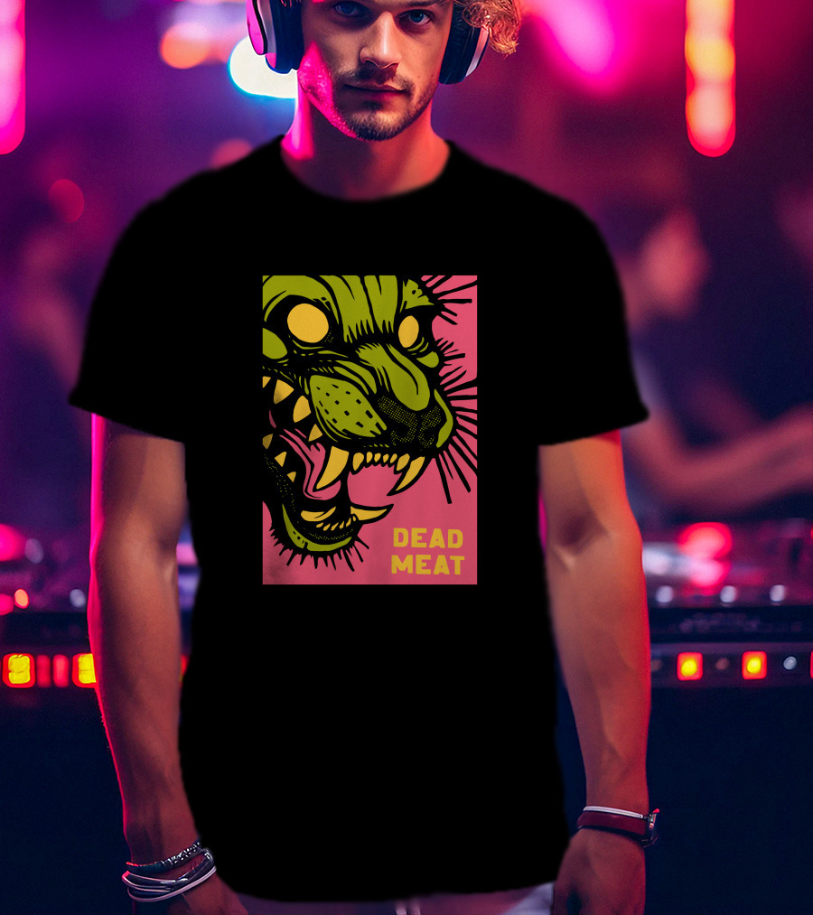 Stablercake Dead Meat Neon Tiger Face T-Shirt
