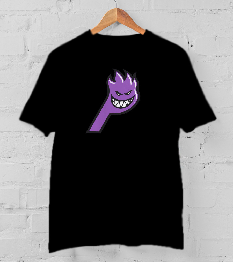 Palace Spitfire Purple Flame Logo With Smiling Face T-Shirt