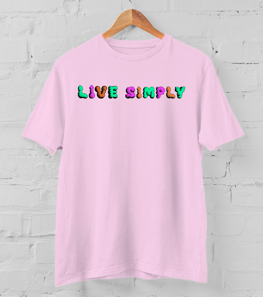 Simply64store Live Simply Playful Colorful Typography T-Shirt