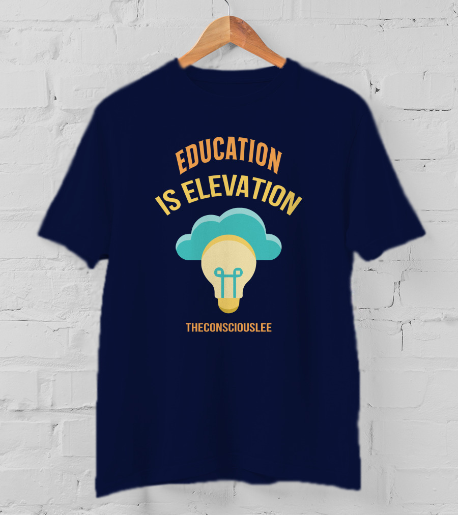 Education Is Elevation The Consciouslee Light Bulb And Cloud T-Shirt